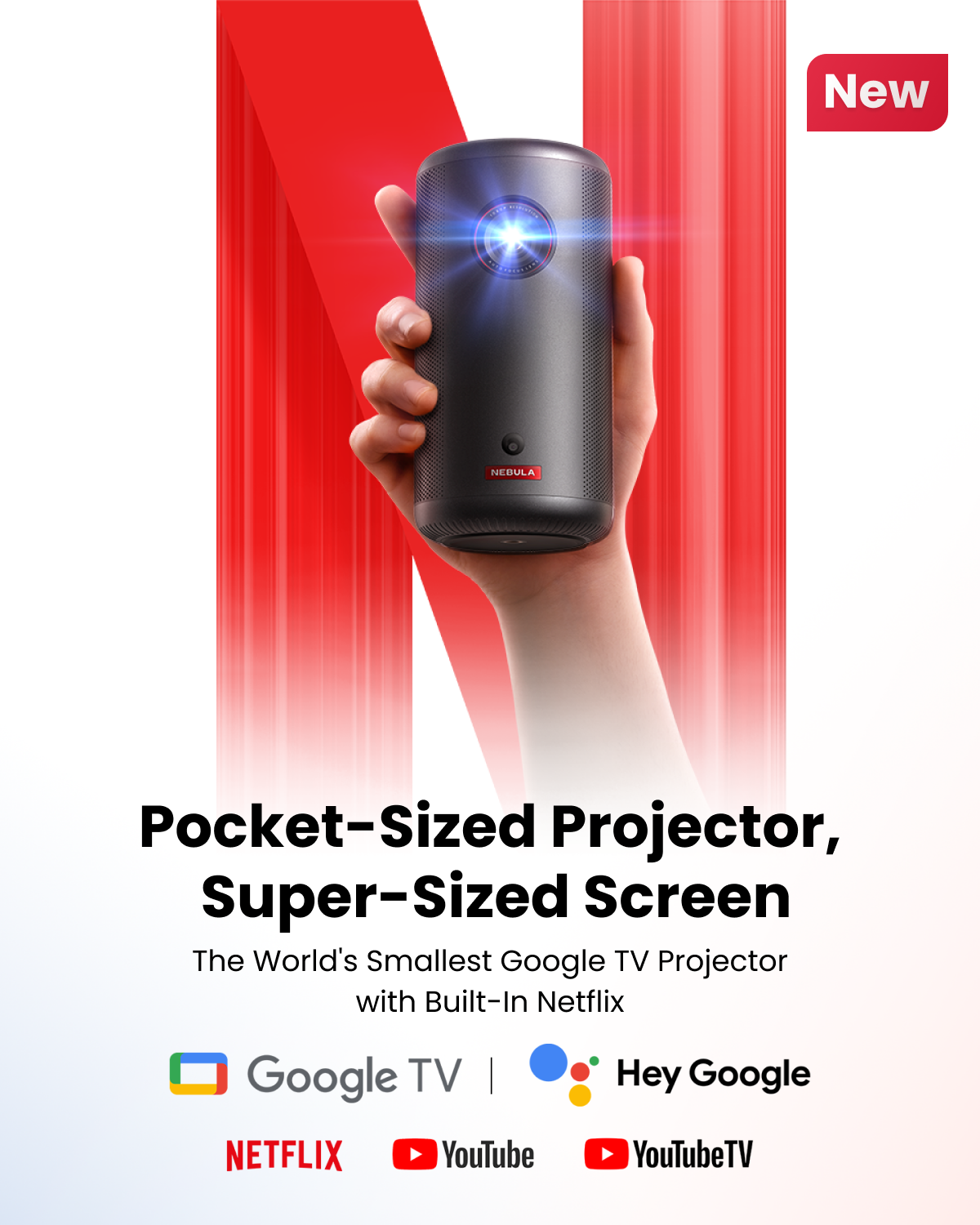 Capsule 3 (New) | 1080p Mini Google TV Projector