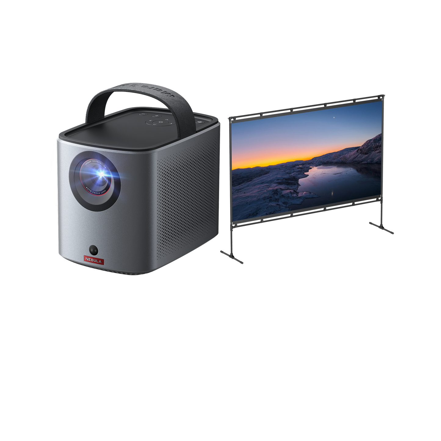 Mars 3 Air | Portable Projector & 100-Inch Home Projector Screen