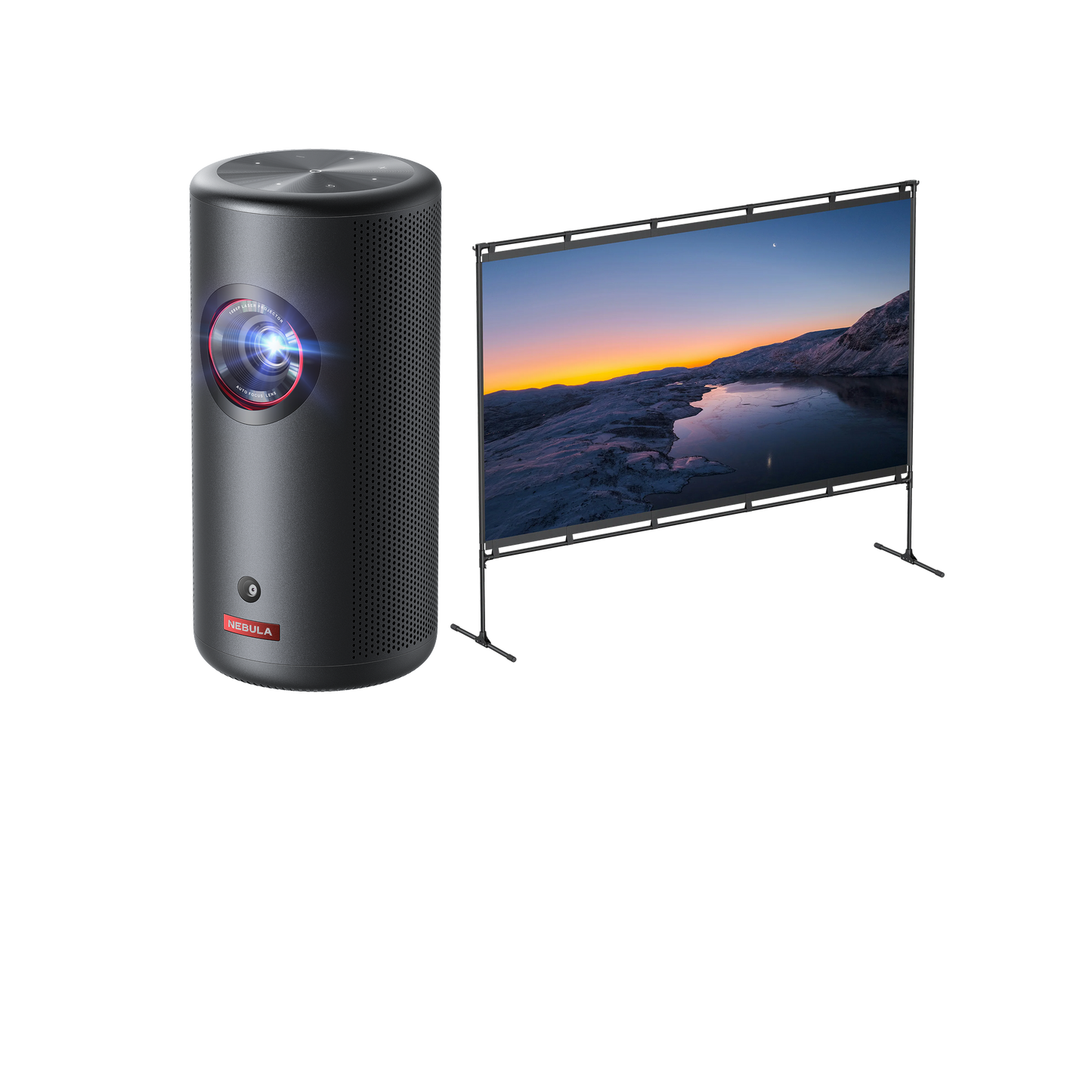 Capsule 3 Laser | Mini Projector & 100-Inch Home Projector Screen