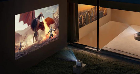  A projector projecting on a projector screen
