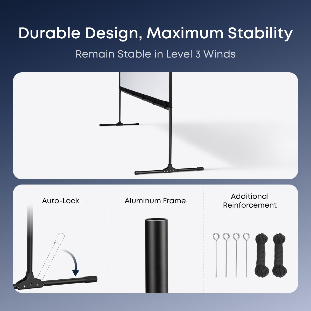 NEBULA 100-Inch Home Projector Screen | Durable &amp; Easy Setup