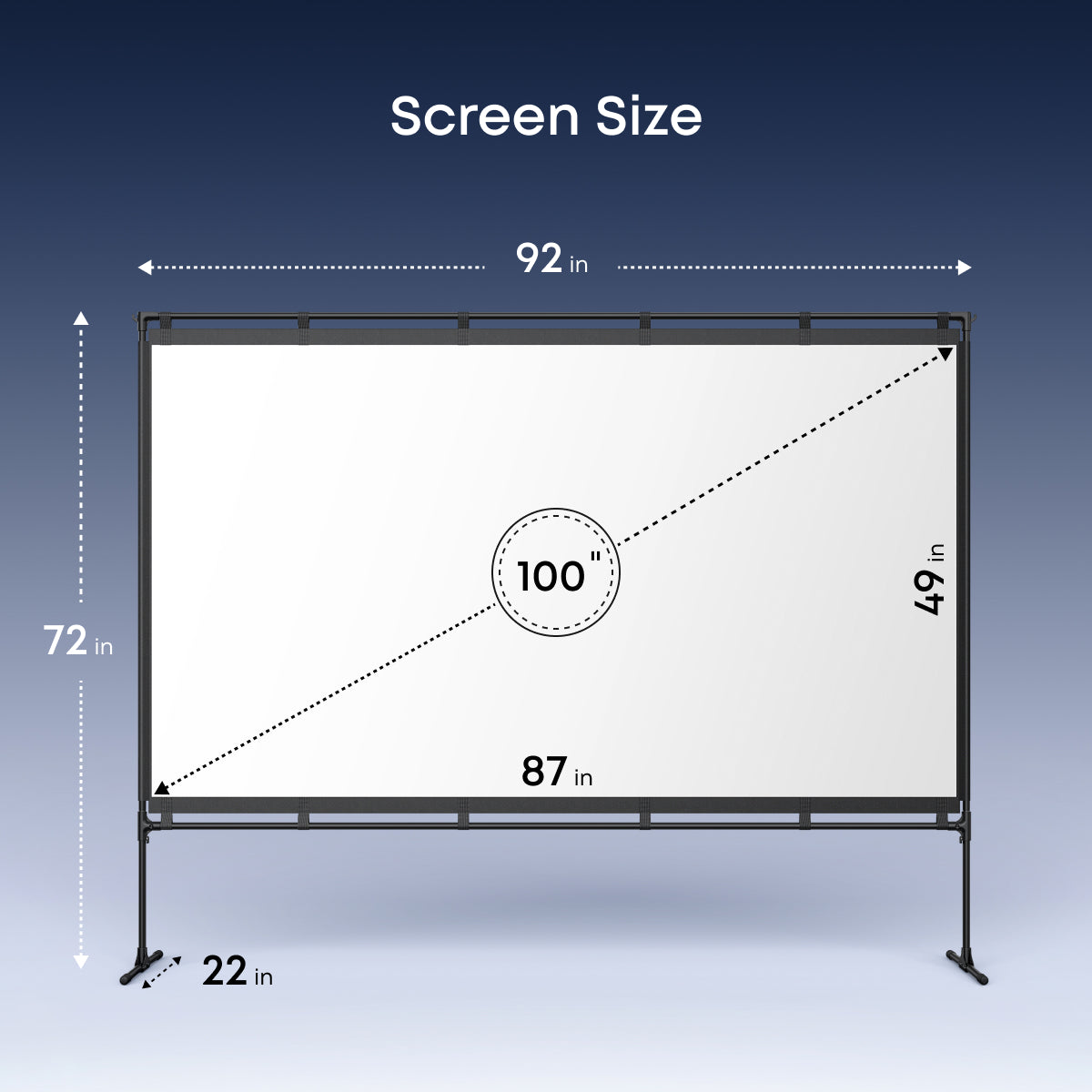 NEBULA 100-Inch Home Projector Screen | Durable &amp; Easy Setup