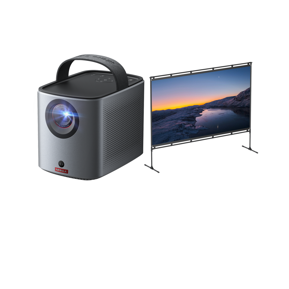 Mars 3 Air | Portable Projector &amp; 100-Inch Home Projector Screen