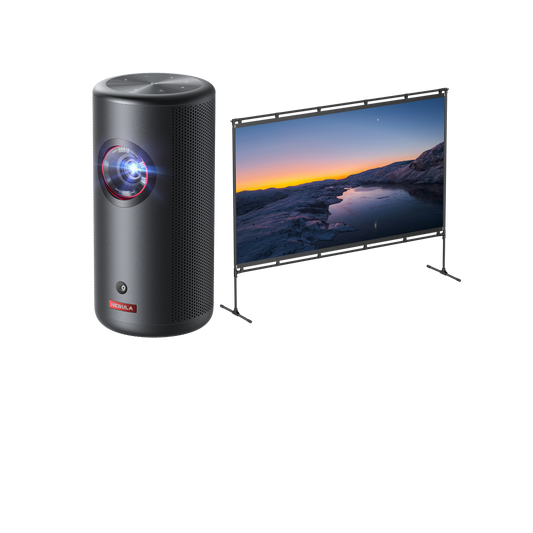 Capsule 3 Laser | Mini Projector & 100-Inch Home Projector Screen